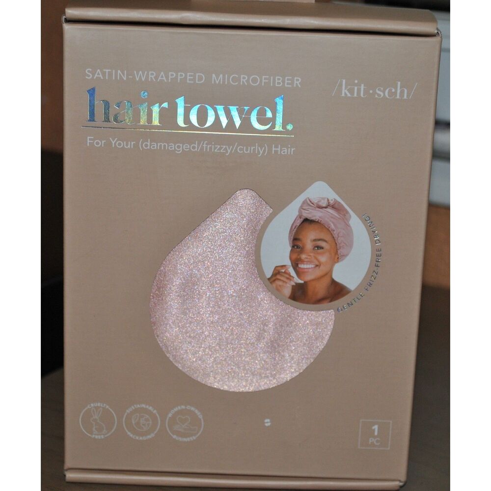Kitsch Satin Wrapped Microfiber Hair Towel NEW